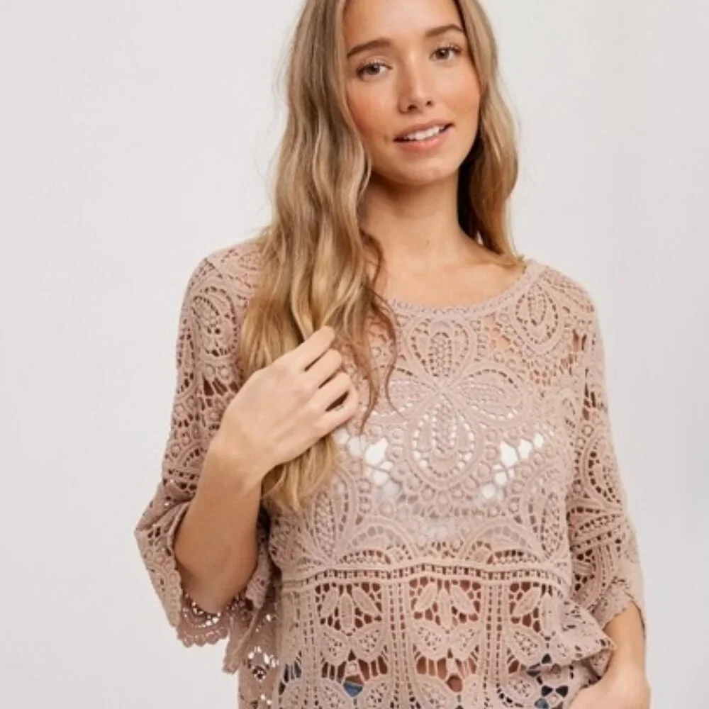 CLEAR OUT!!!!  Crochet Lace Top - Picture 8 of 11